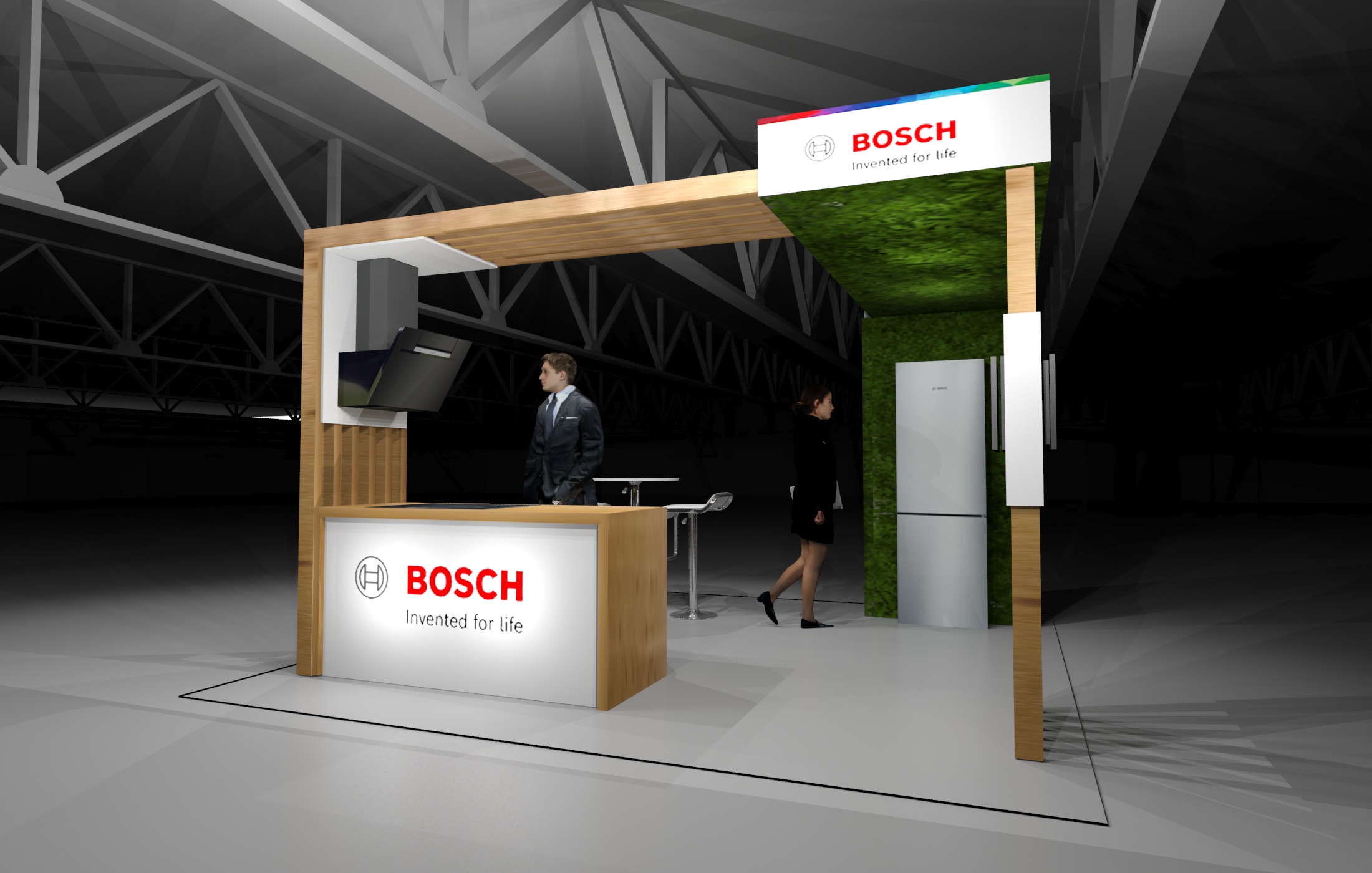 3D render of Bosch Hydrogen 4 Life exhibition stand concept